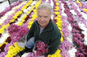 Karinga Nursery owner Roy Schirmer among a field of blooms. 119523 Pictures: STEWART CHAMBERS
