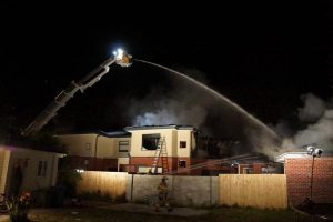 Drug house up in flames