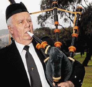Ranks thinning, but Casey bagpiper soldiers on
