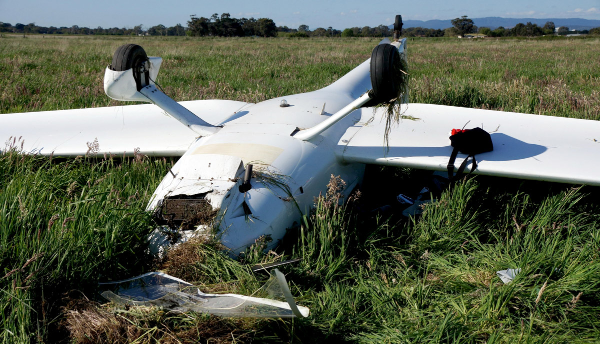 Bangholme glider crash drama as pair walk away Dandenong