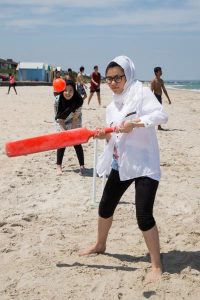 Students reach for the beach