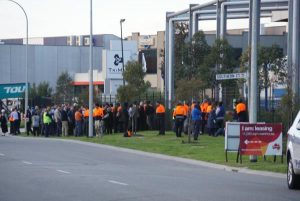 Factory fire forces out workers