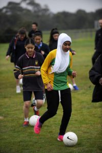 Girls get a kick out of sports day