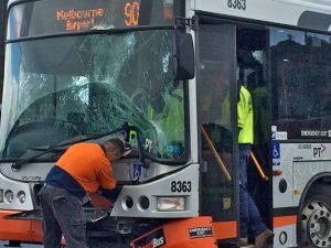 Two injured in bus smash