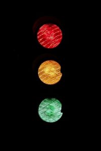 Lights shine on black spots