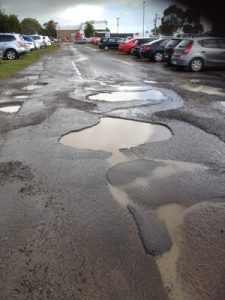 Car park of potholes