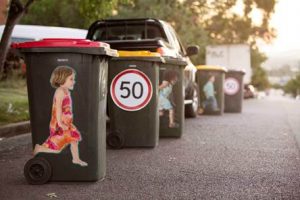 Bin stickers drive safety message