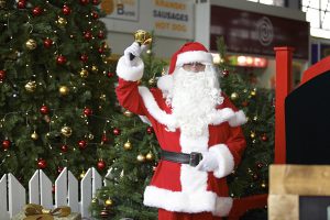 Santa slides into market