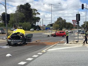 Police injured in crash