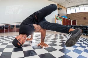 Hip-hop dance is in a spin