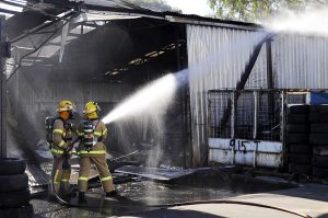 Spark blamed for recycle blaze