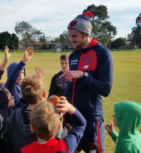 Kids light up as Melbourne players visit to train