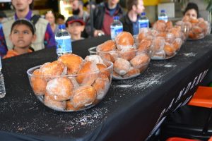 It’s man versus donuts