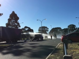Truck fire at Oasis