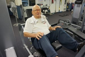 Senior gym junkie