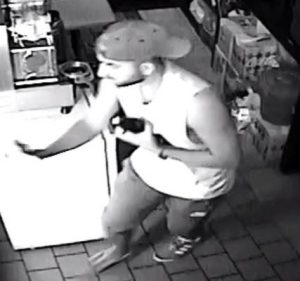 Burglars caught at the till