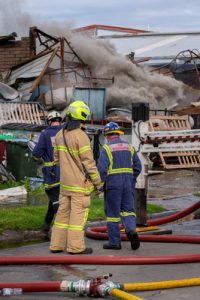 Fire engulfs carpet factory