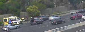 Lanes closed after freeway crash