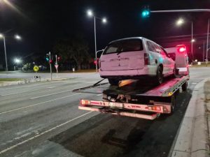 Burnout crash injures two
