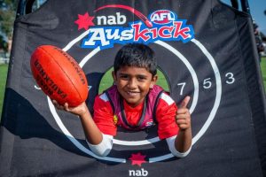 Junior footy hits the target