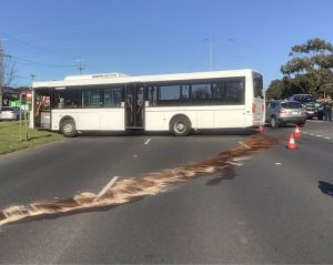 Bus blockade on Princes Hwy