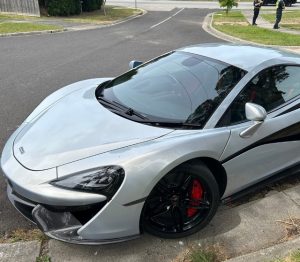 Luxury sports-car driver allegedly caught short