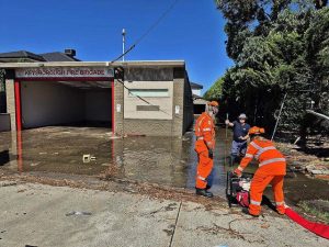 Stolen car crashes, floods Keysborough brigade