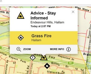 Grass fire along Monash freeway
