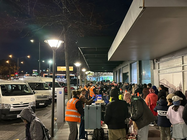 Crowds line up for soup, warmth and connection